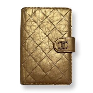 RARE Authentic Chanel Gold Quilted Lambskin Wallet
